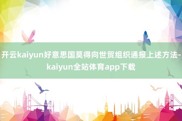 开云kaiyun好意思国莫得向世贸组织通报上述方法-kaiyun全站体育app下载