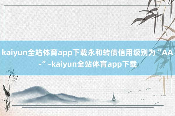 kaiyun全站体育app下载永和转债信用级别为“AA-”-kaiyun全站体育app下载