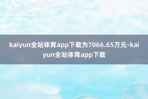kaiyun全站体育app下载为7066.65万元-kaiyun全站体育app下载
