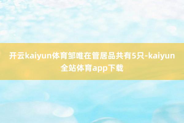 开云kaiyun体育邹唯在管居品共有5只-kaiyun全站体育app下载