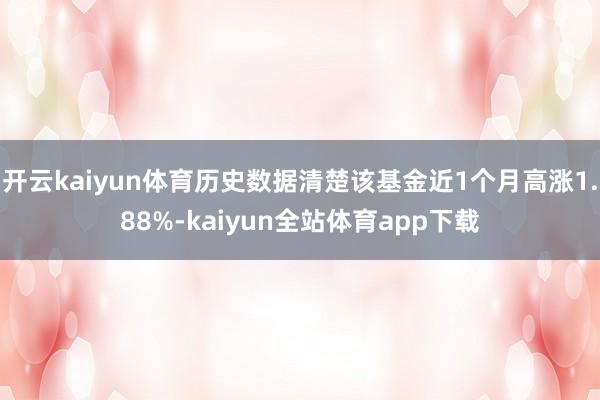 开云kaiyun体育历史数据清楚该基金近1个月高涨1.88%-kaiyun全站体育app下载