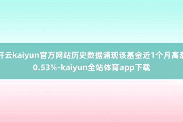 开云kaiyun官方网站历史数据涌现该基金近1个月高潮0.53%-kaiyun全站体育app下载